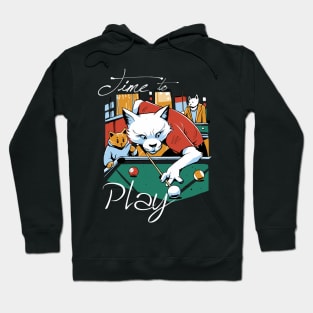 Cat Playing Pool Hoodie